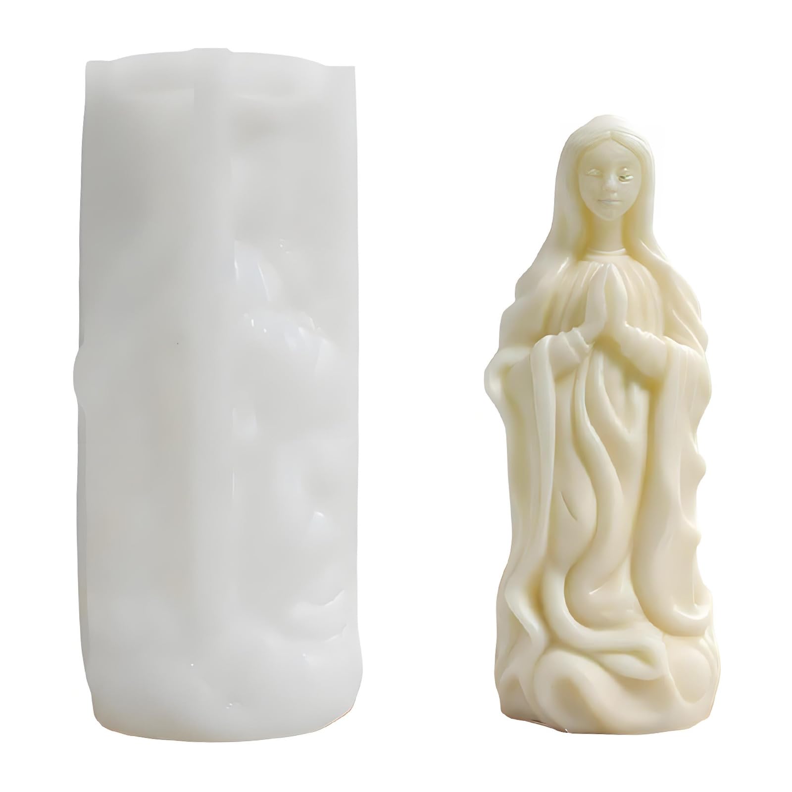 Oxxggkao Praying Lady Figure Silicone Mold Easy Demodling for Crafting Soap and Holiday Decoration Prayer Cast