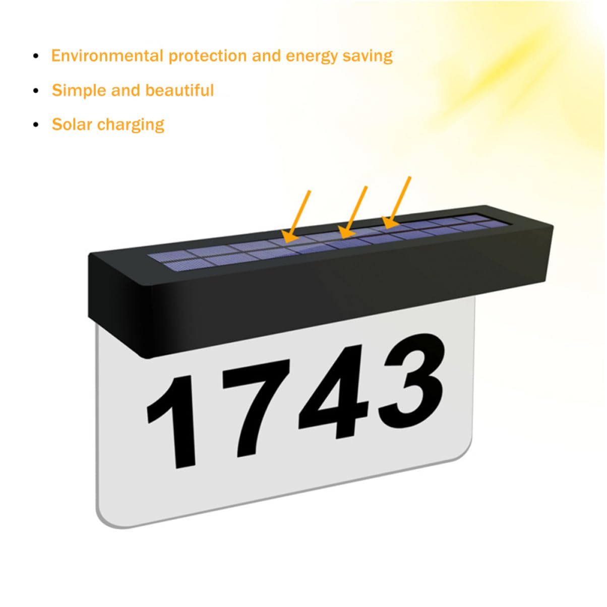 1set Lampada Solare Da Giardino Con Numero Civico Luce Led Per Ingressi Facile Installazione e Risparmio Energetico Per Esterni e Decorazioni Domestiche