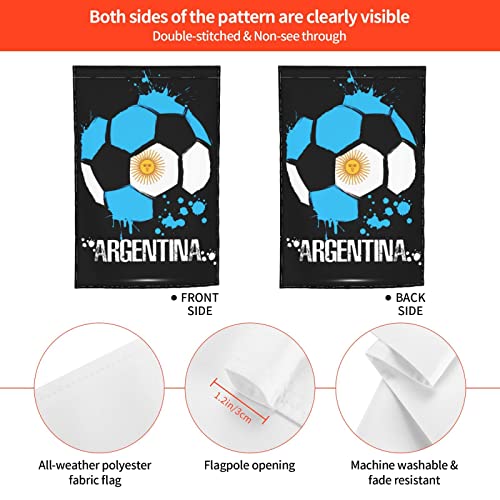 Soccer Ball With Argentina National Flag Colors Garden Flag 12" X 18" Outdoor Indoor Decorative Sports Game Football Design Double Sided Flag Banner For Courtyard Terrace Lawn Decor Soccer Fans Gifts #TOP3