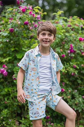 Image of Bluey Bingo Muffin Matching Family Hawaiian Button Down Shirt and Shorts