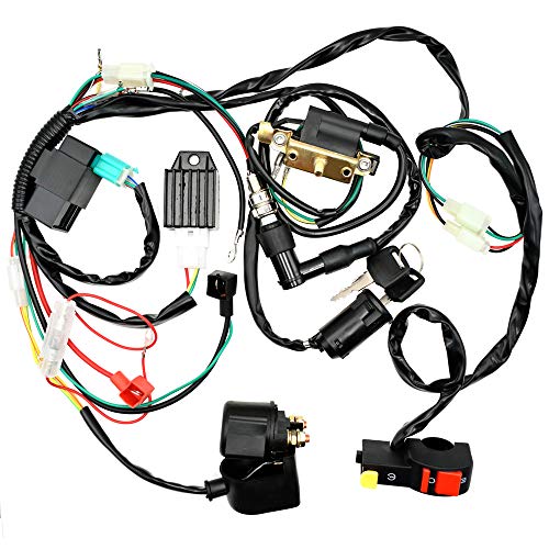 Royitay Complete Electrics Start Engine CDI Ignition Coil Wiring Loom Harness Spark Plug Kits For 50cc 110cc 125cc ATV Buggy Quad Dirt Bike
