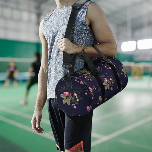 Duffel bag fleurs rose de 45cm avec fermeture éclair renforcée - 7