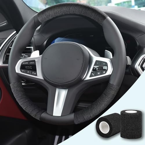 Product Truck Steering Wheel Cover PU Leather Anti Slip Anti Rub Four Season Universal 16 17 18 19inch (Black Blue, 17inch)