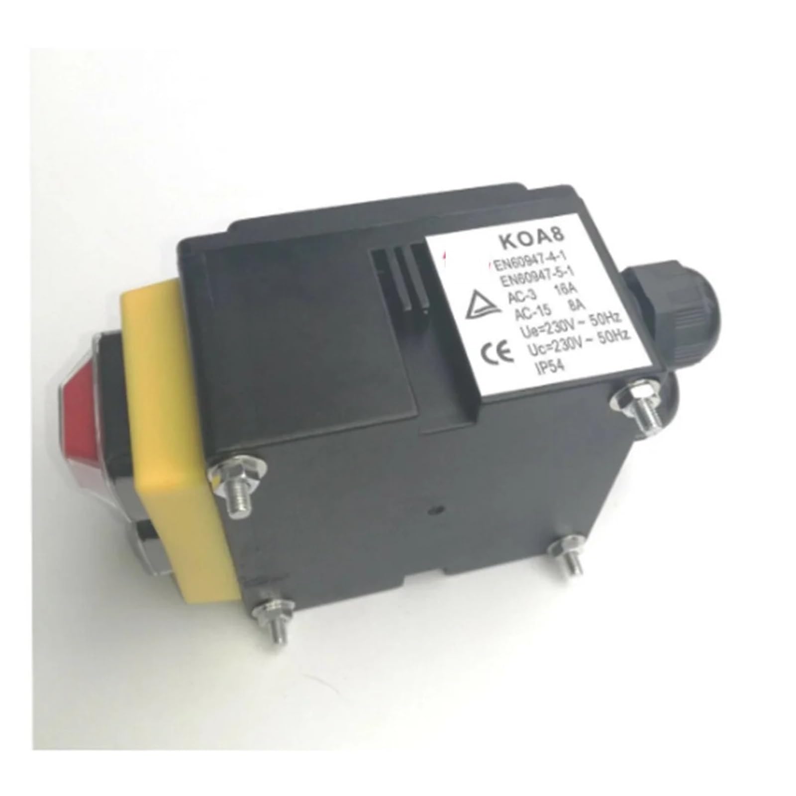 Interruptor de encendido, Interruptor electromagnético industrial KOA8 de 230 V y 16 A, pulsador encendido apagado con protección contra cortes energía subtensión
