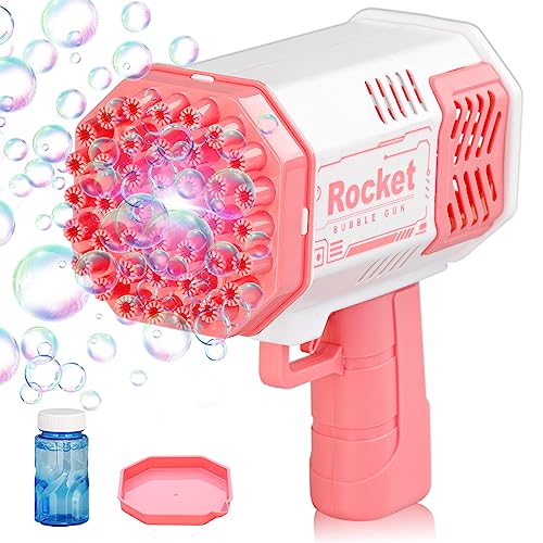 Mini Bazooka Bubble Gun Blaster for Kids|Outdoor Girls Toys for Ages 2-4|Bubble Machine Blower for Kids Ages 4-8|2023 Christmas & Birthday Gifts for 3 5 6 7 Year Old Boys & Girls (Pink)