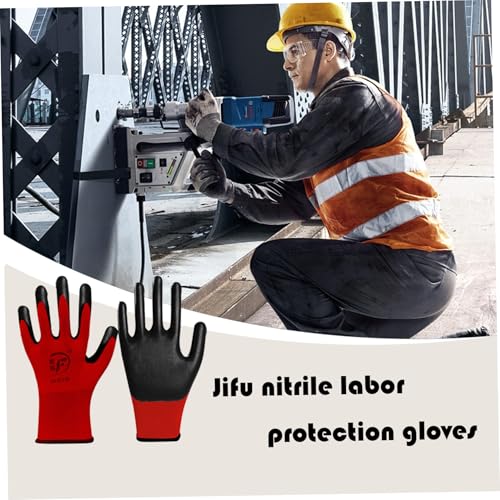 Guantes de jardín con pantalla táctil y agarre de nitrilo, seguridad transpirable 12 pares 7