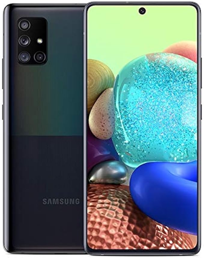 Samsung Galaxy A71 5G (128GB, 6GB) 6.7" AMOLED+, Snapdragon 765G, 4500mAh Battery, Global 5G Volte GSM AT&T Unlocked (T-Mobile, Metro, Straight Talk) US Warranty A716U (Prism Cube Black)