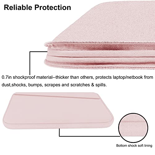 Image of 15.6 inch Laptop Sleeve Case, Durable Computer Carrying Bag Protective Case Briefcase Handbag with Front Pocket, Slim Laptop Cover for 15.6 Inch HP, Dell, Lenovo, Asus, Notebook, Pink