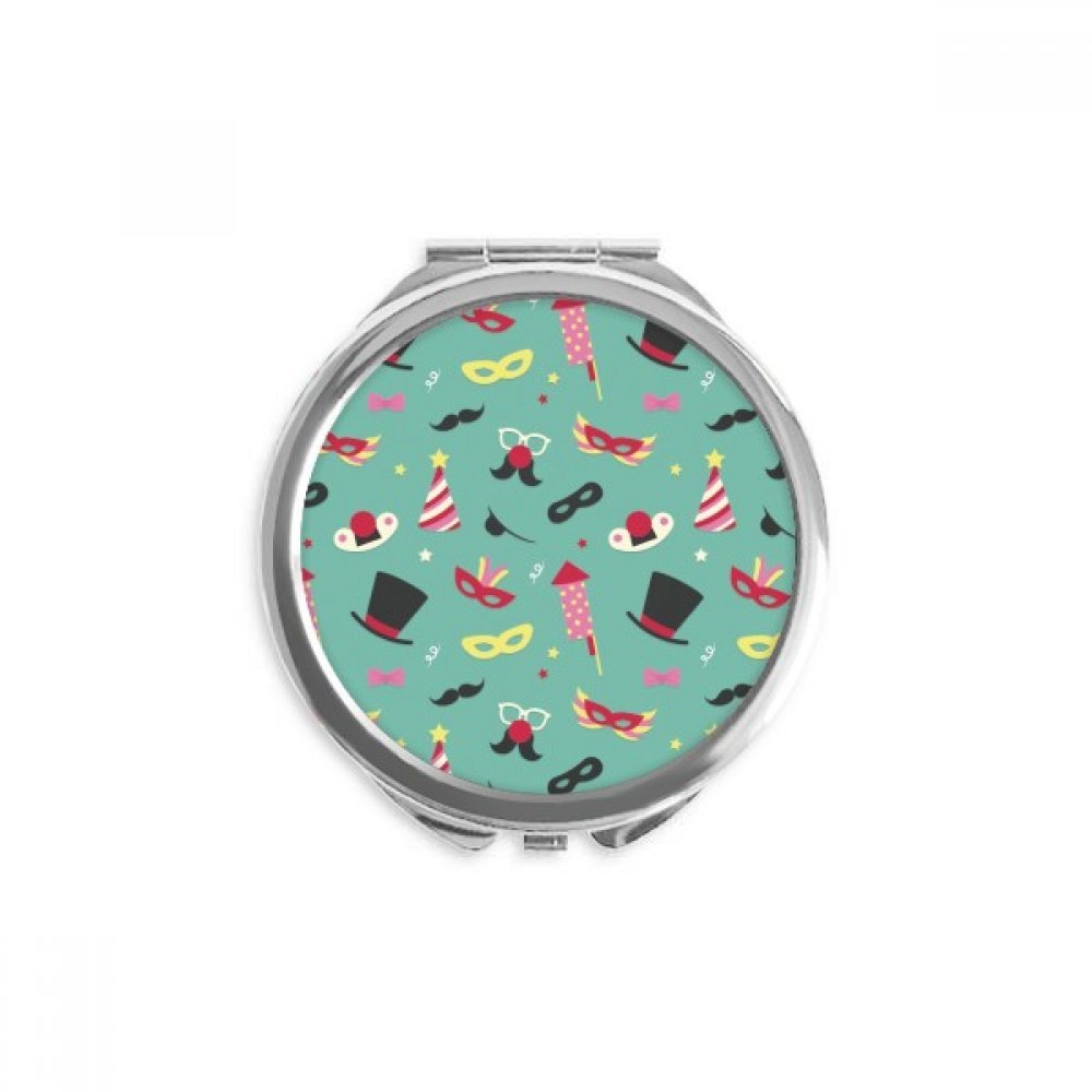Masque de Venise miroir rond de poche pour maquillage à la main multicolore