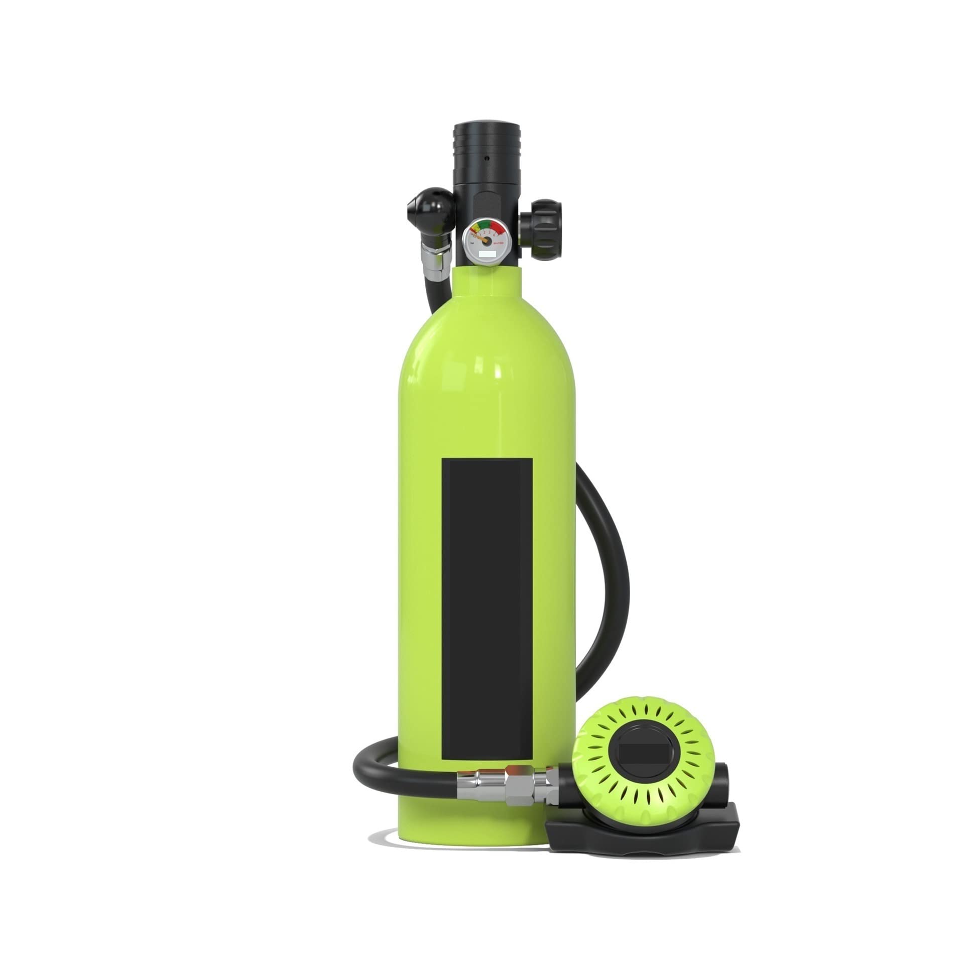 Portable Dive Cylinder, 1L Emergency Spare Diving Respirator Set Oxygen Cylinder Simple and Portable(Groen)
