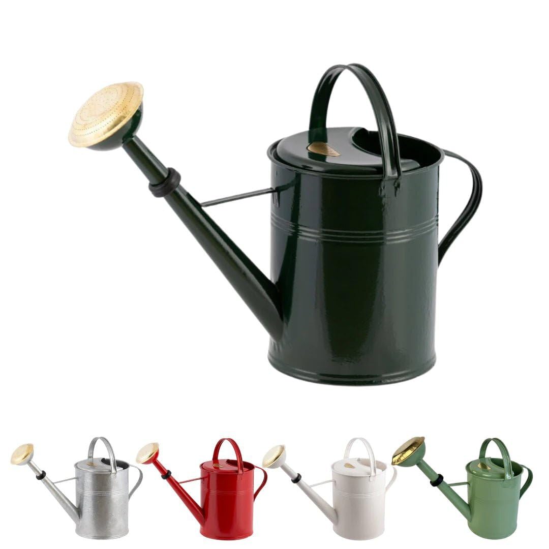 PLINT 5L Watering Can - Modern Style Watering Pot for Indoor and Outdoor House Plants - Coloured Galvanised Powder Coated Steel - Metal Design With Narrow Spout And High Handle -Winter white
