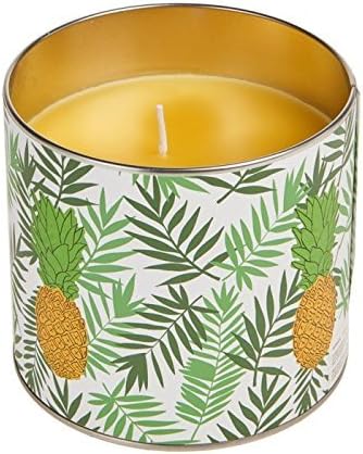 Large Pot | Outdoor and Indoor Candle Citronella Tea Light Holder | Candle Decoration for the Home or Living Room | Gift for Christmas | Beautiful Fragrance, Modern Design - Yellow (pineapple)