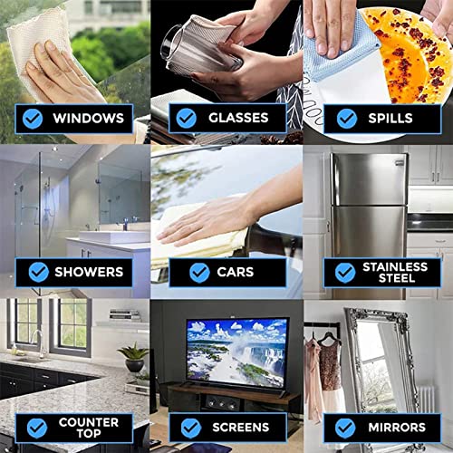 Yanmide Cleaning Cloths - Nanoscale Streak Free Miracle Cleaning Cloths - Reusable Lint Free Fish Scale Cloth, For Dishes, Windows, Glass, Stainless Steel (10, 11.81 * 15.75Inch) #TOP5