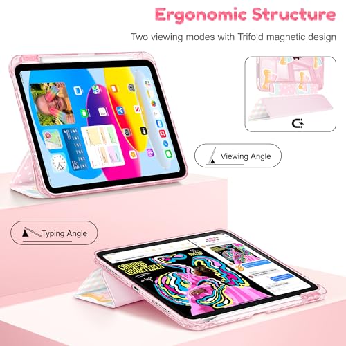 Coque pliable iPad 11 pouces 2025 avec support multi-angle et dos transparent - 6