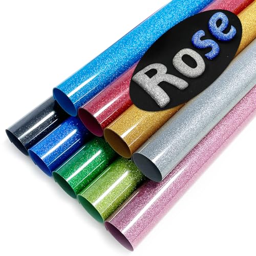 MEVOREW 3D Puff Vinyl Heat Transfer 9 Sheets 12 x 10 Glitter Foaming Puff HTV Vinyl Puffy Iron on Vinyl for T-Shirts Clothes Compatible with Cricut Air or Maker