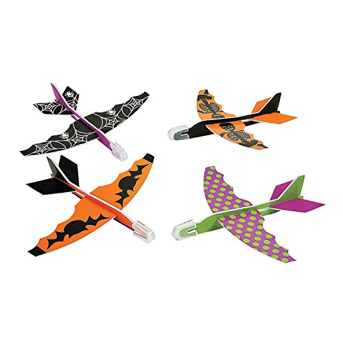 Fun Express Halloween Foam Glider Assortment Airplane Vehicle (Pack of 48)