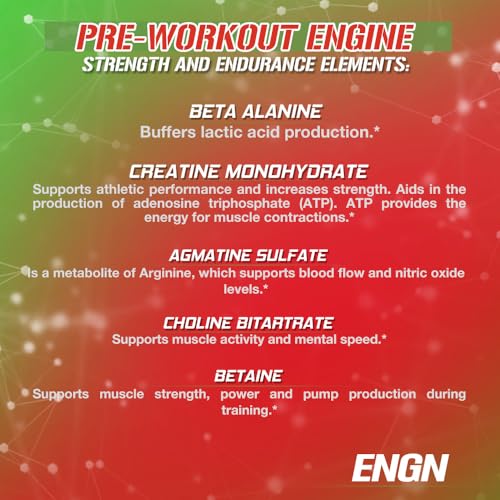 Image of Evlution EVL Intense Pre Workout with Creatine - ENGN Energizing Pre Workout for Men Powder Drink for Lasting Energy Focus and Recovery - with Beta Alanine Caffeine and L Theanine - Cherry Limeade