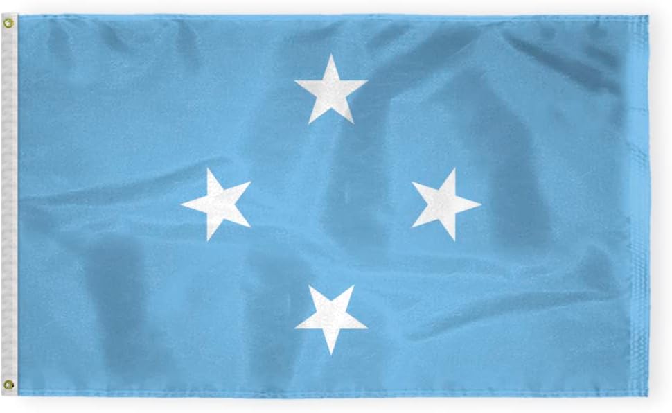 AGAS Micronesia Flag 2x3 ft Outdoor 200D Nylon Double Stitched Hem Rust Proof Brass Grommets Canvas Header