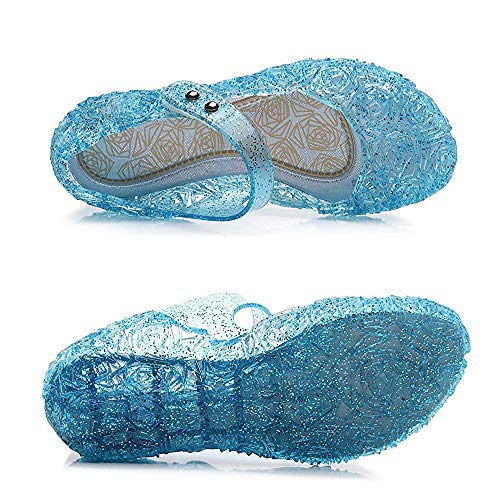 Image of techcity Princess Girls Sandals Dress Up Dance Party Cosplay Jelly Shoes for Kids Toddler Mary Janes