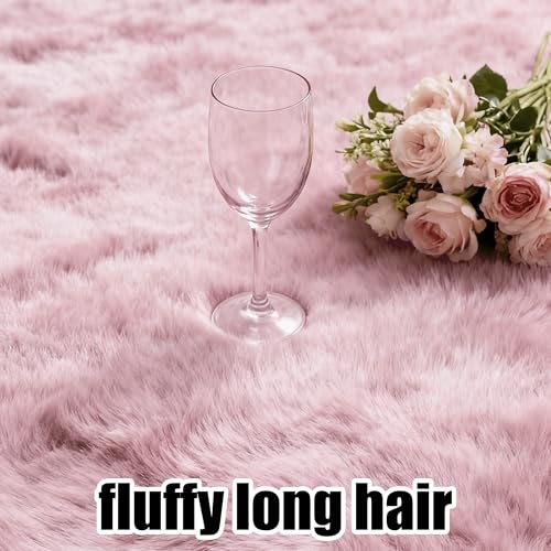 Tapis chambre moelleux rose pour éviter le sol froid - 4
