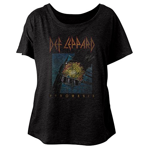 American Classics Def Leppard 80s Heavy Metal Band RocknRoll Pyromania Ladies Slouchy T-Shirt