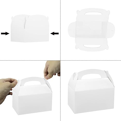 Vista 39 de Xxcxpark 48 cajas de regalo blancas de 4 x 4 x 4 pulgadas, caja decorativa de regalo de regalo con tapa para manualidades, cubos, cupcakes, cajas