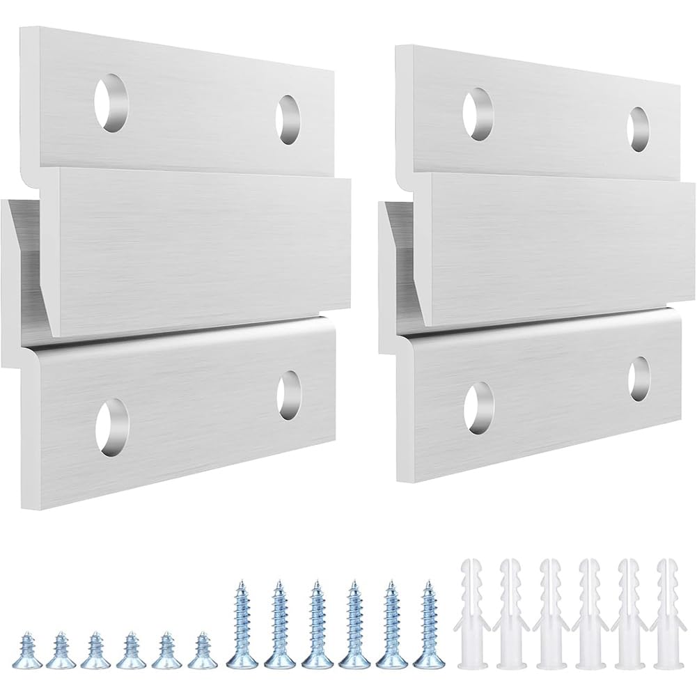 Hndhbfgrt As Shown Wall Mount Bracket For French Cleat Picture Hanger Z Clip Interlocking For Mirror Artwork Cabinet Whiteboard Hardware Kit