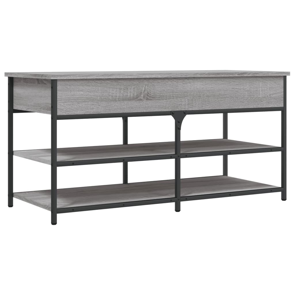 Ławka na buty 100x42,5x50 cm Drewno inżynieryjne Szary Dąb Sonoma