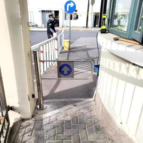 Porta automatica a battente - Dispositivo di uscita push-in, barriera in acciaio inossidabile per ingresso sicuro in negozi e biblioteche