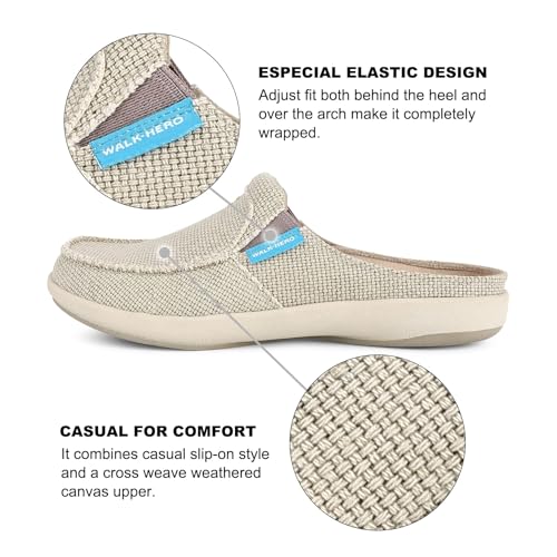 Womens Slippers with Arch Support, Walkhero House Orthopedic Slippers for Women with Suede Insole and Velvet Lining, Slip on Clog Indoor Outdoor House Shoes with Anti-Skid Rubber Sole4