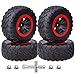 HobbyPark 12mm Hex Pre-Glued 1/10 RC Short Course Wheels and Tires Set Assembled for Traxxas Slash 2wd 4X4 VXL Redcat Blackout SC Pro TR10, Losi 22S SCT fit Brushless Motor 2S 3S 4S Models