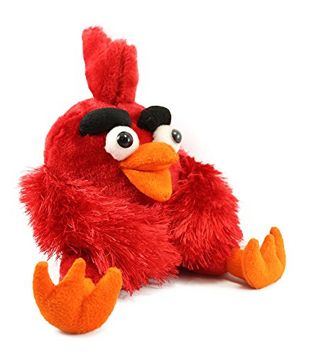 Image of Tickles Sitting Angry Bird Stuffed Soft Plush Toy for Kids Birthday Gifts (Size: 22 cm Color: Red)
