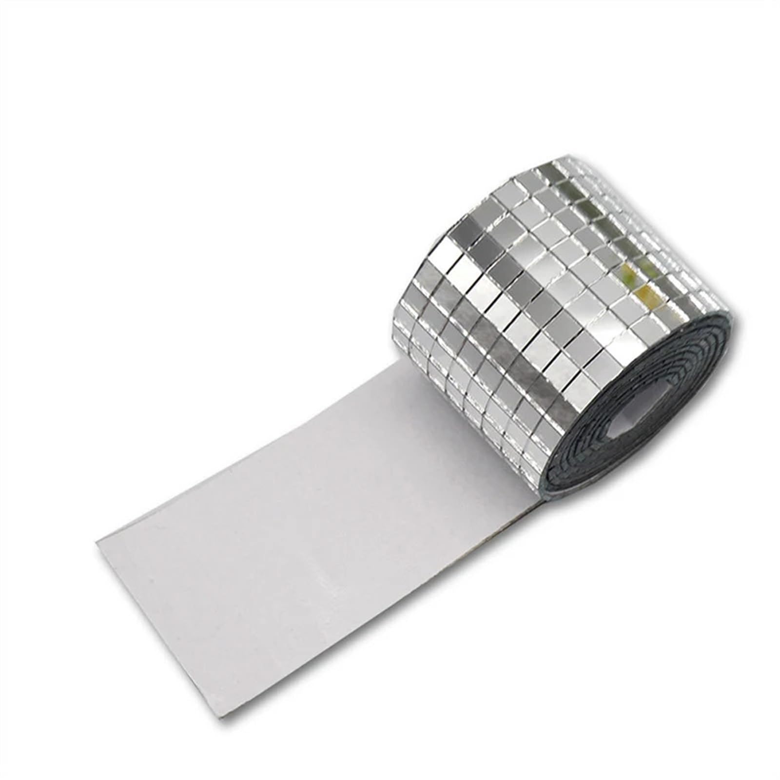 Ekalgretra Sliver Mosaic Making Supplies 5M Self-Adhesive Silver Mirror Glass Mosaic Tiles, 5X5mm & 10X10mm Grid, Diy Craft & Wall Decor(,4Cmx1m,10X10mm)