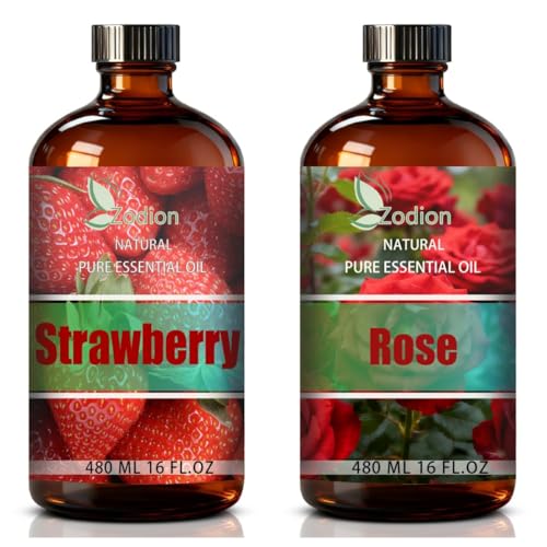 Aceite Esencial de Rosas y Fresa 16 Fl Oz
