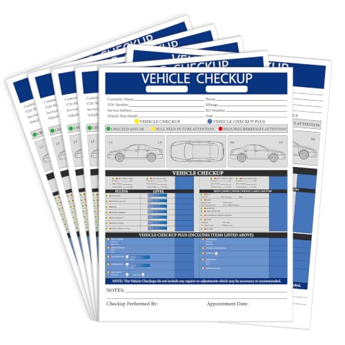 Colarr 540 Sheets Vehicle Inspection Report, 3 Part Blue Carbonless