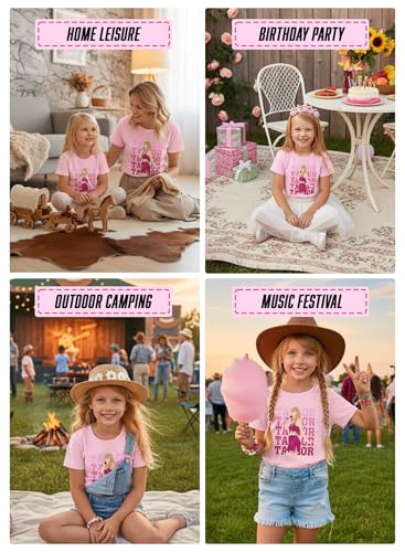 Image of Girl Country Music T-Shirt - Kids Singer Letters Graphic Birthday Shirts Gifts Fan Song Tour Concert Outfit Top