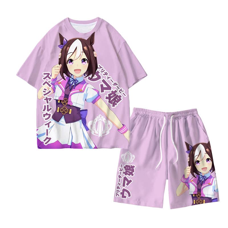Amazon.co.jp: JUANZI ウマ娘 Tシャツ 半袖 短パン パジャマ 上下 