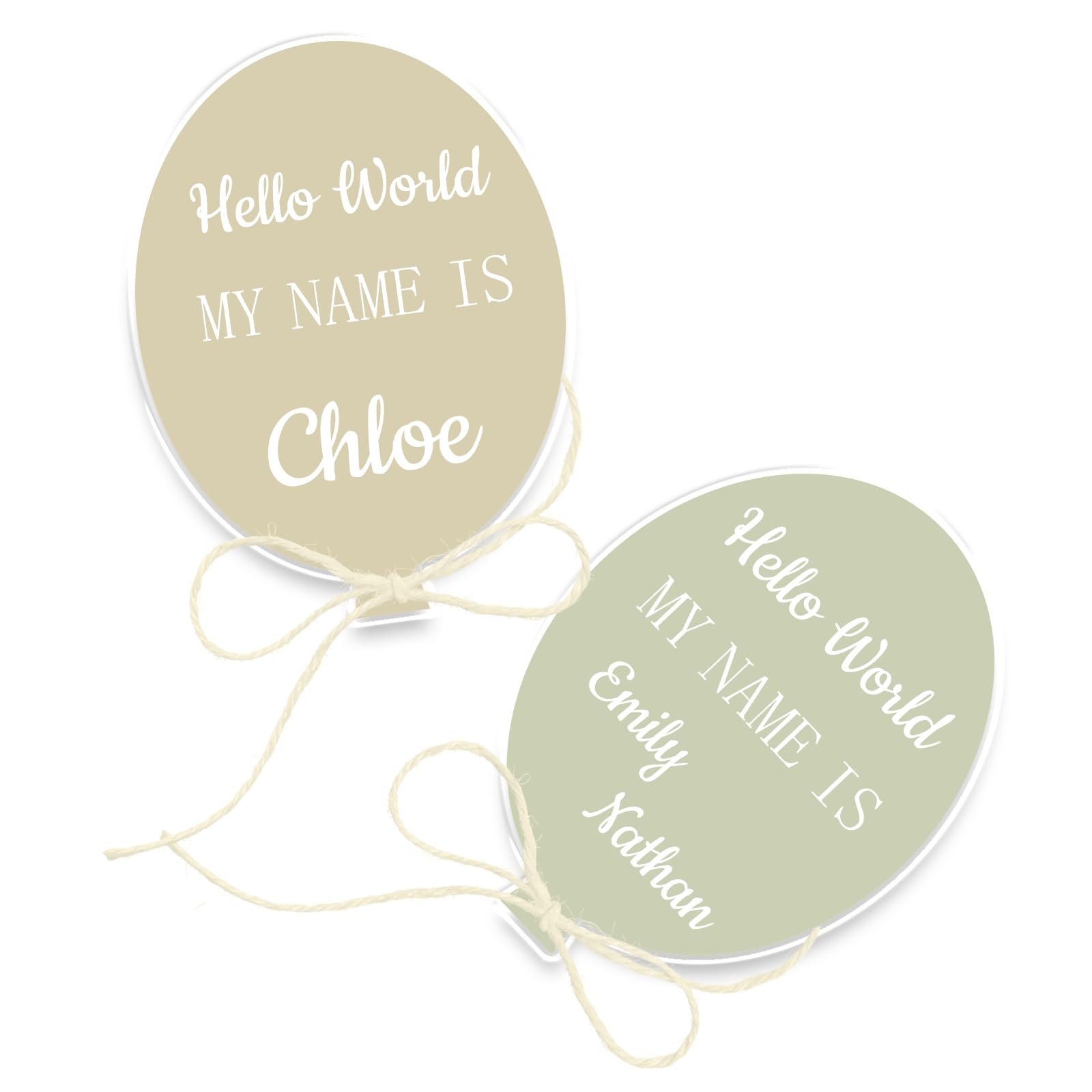 Pahdecor Personalized Painted Acrylic Balloon Hello World Custom Baby Names New Baby Birth Announcement Reveal Gender Commemorative Gift Social Media Photo Prop Birth Sign