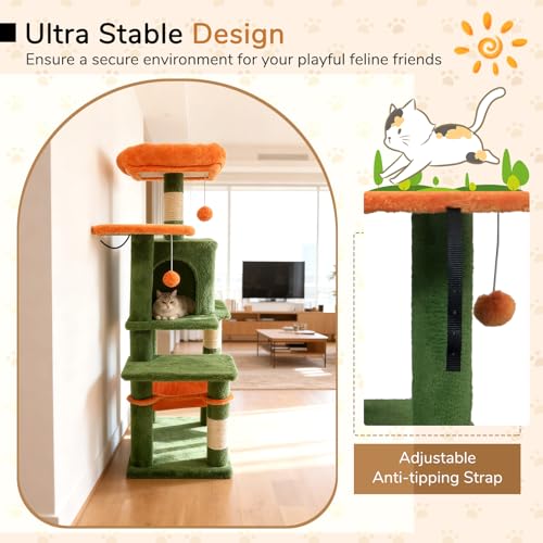 DORTALA Árbol para Gatos 44" Torre Moderna para Interior miniatura 7