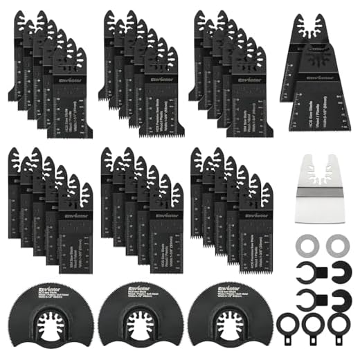 Enventor 45 PCS Oscillating Tool Blade, Wood, Metal, Plastic Cutting Universal Multitool Saw Blade Kit Compatible with Enventor 23Q1-3, 86229, 98606, Dewalt, Dremel, Ryobi