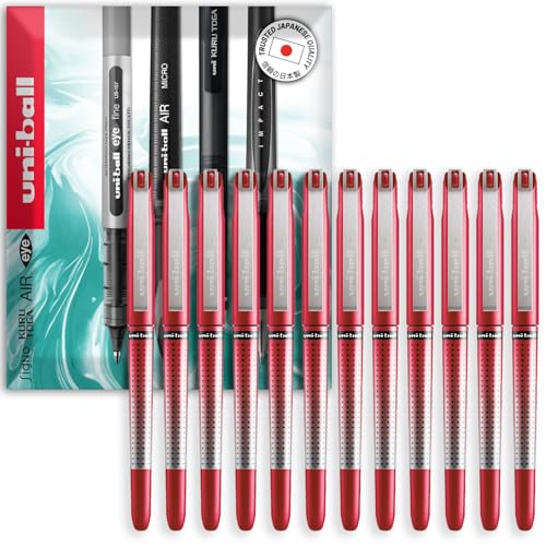 Stylo encre permanente rouge Uniball UB-185S à pointe fine ultra résistante