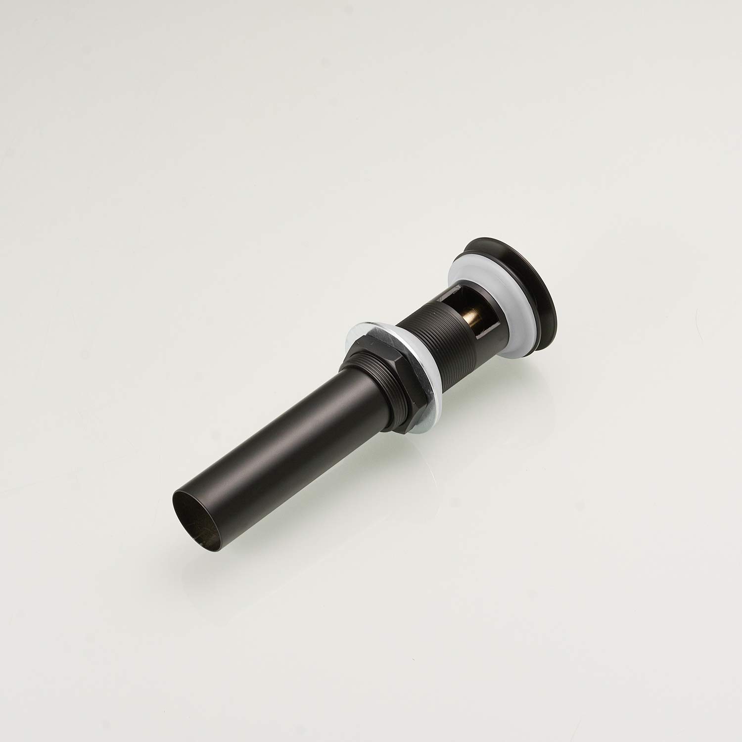 Tapón de desagüe Negro para Lavabo con rebosadero, Apto para Orificios de lavabos de baño estándar de 3,8 cm a 4,4 cm, Acabado Negro Mate.
