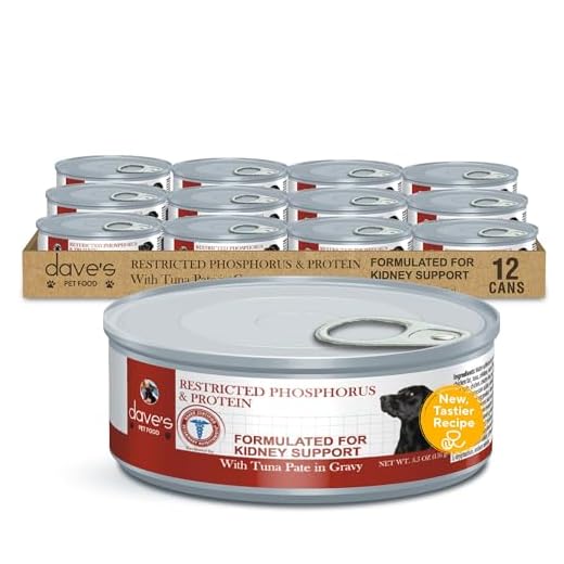 Dave's Pet Food Kidney Care Dog Food (Tuna Pate), NEW Recipe! Wet Renal Dog Food, Low Phosphorus, Renal Kidney Support, Vet Formulated, 5.5 oz, (12 Pack)