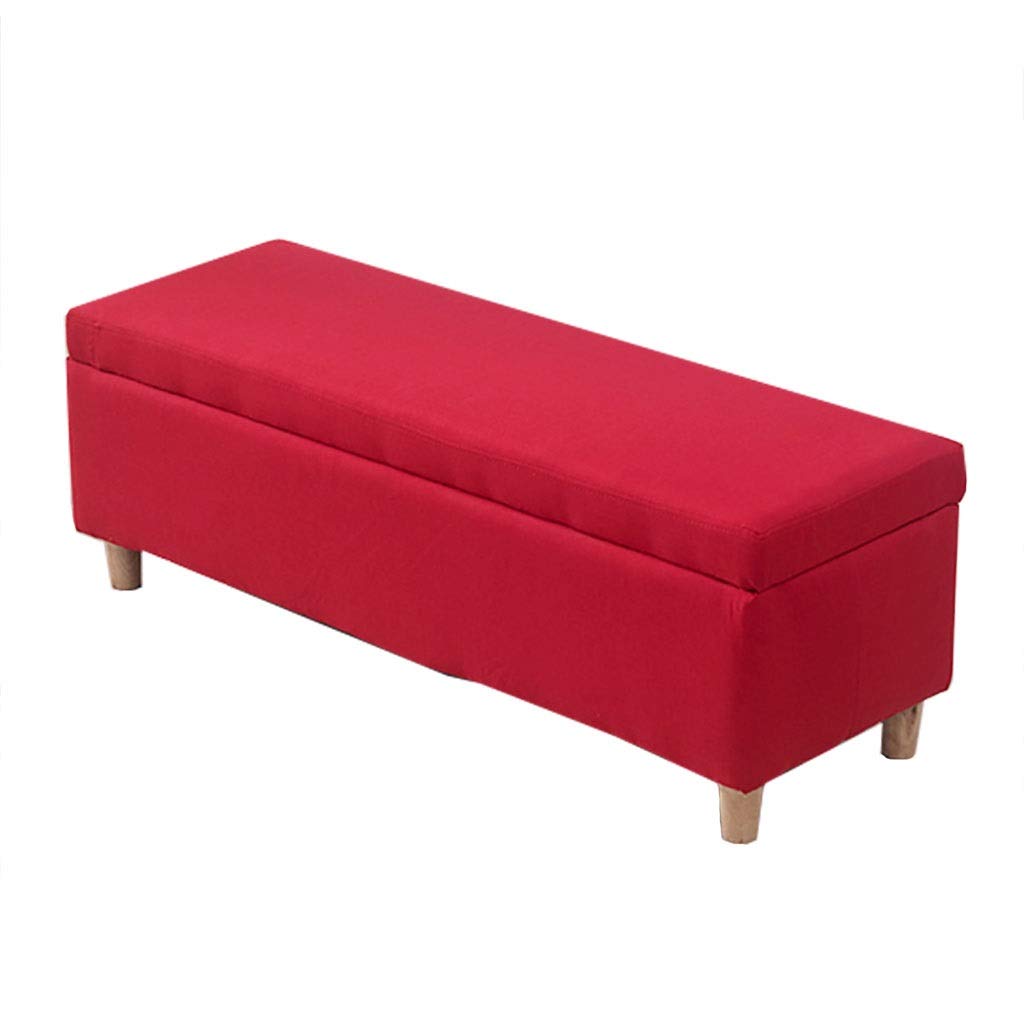 Pouf de salon rouge en lin pour créer un coin lecture cocooning