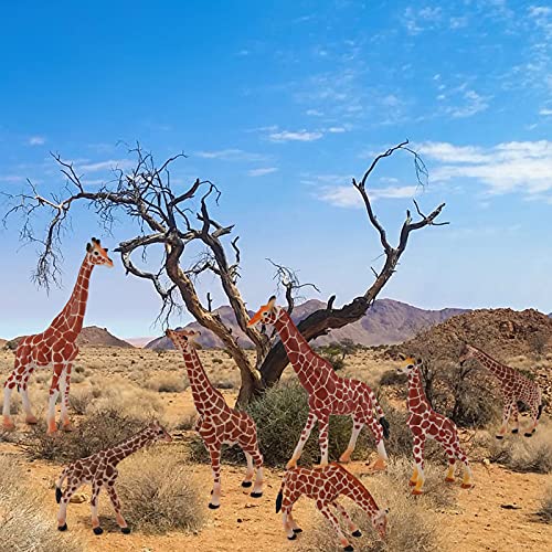 Wild Life Jungle Animal Model Playsets 7 Pcs Giraffe Family Action Figure Toys Educational Toy Cake Toppers Gift #TOP4