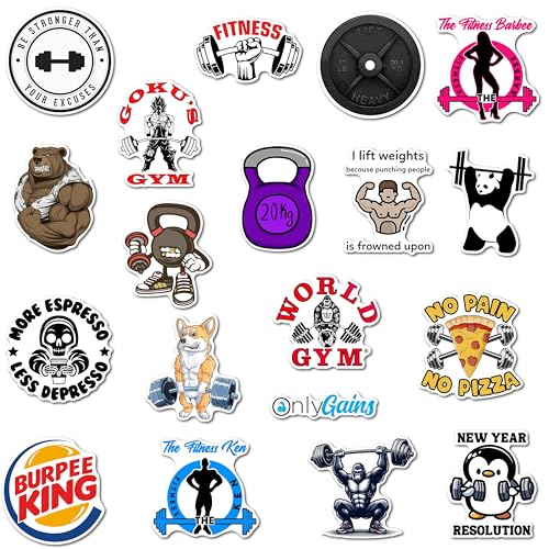 Image of WallDesign Fitness Motivation Magnets - Essential Magnet Set for Gym Enthusiasts, Durable, Stick on Any Magnetic Surface (Set of 19)