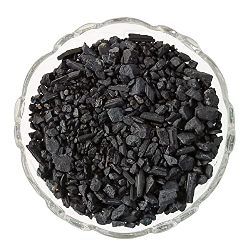 Image of Healing Crystal Chips for Vastu Natural Black Tourmaline Chips Stone 50 Gm Black Tourmaline Crystal Stone Chips Dust Raw Rough Stone for Reiki Healing Meditation