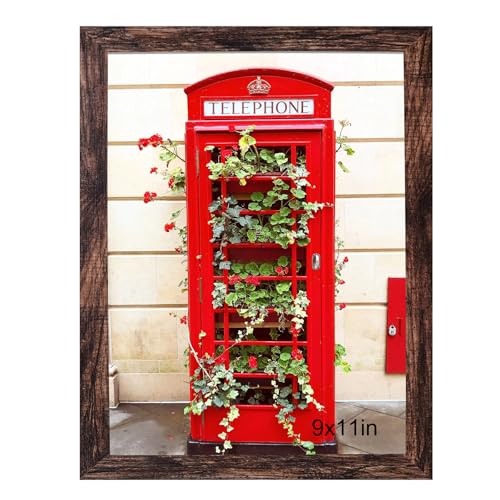SESEAT 9x11 Picture Frame Rustic Brown Display Pictures for Wall and Tabletop 1 Pack