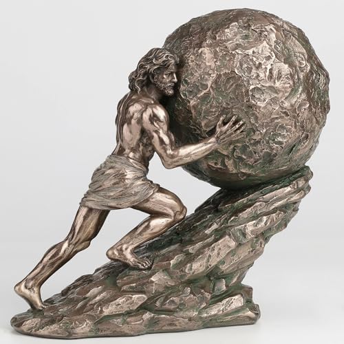 Estatua Sisyphus 17 cm Bronce Resina miniatura 3