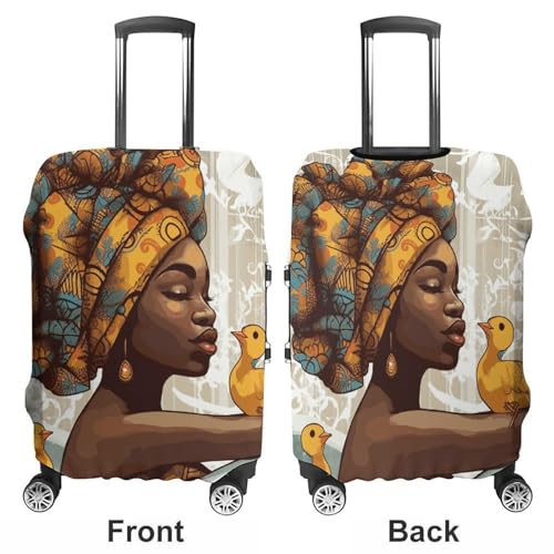 Travel Luggage Cover Elastic Suitcase Protector Anti-Scratch Washable African Women Luggage Sleeve Tsa Approved Carry on Covers Baggage Cover Fits 18-32 Inch Luggages3